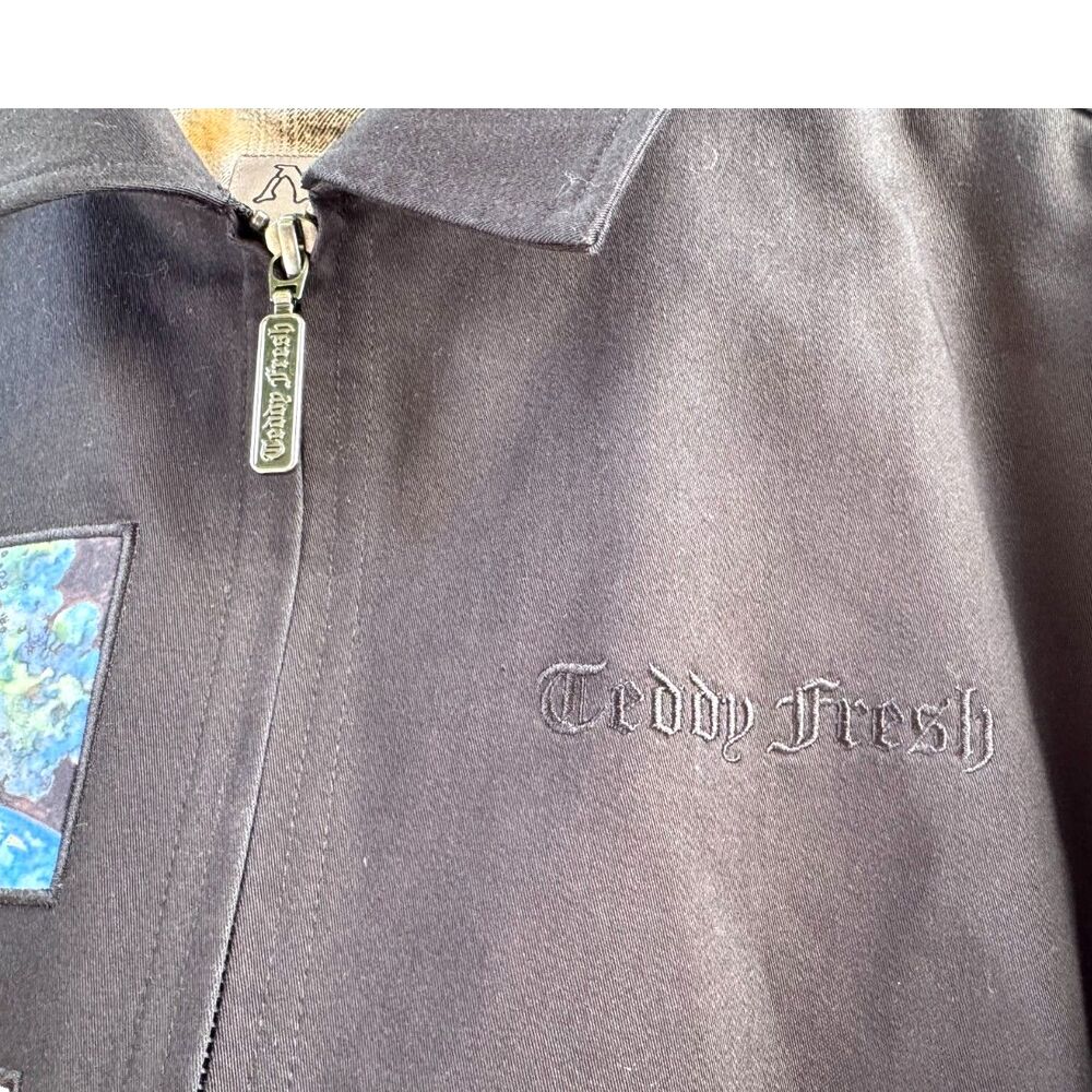 NWT Teddy Fresh x Magic The Gathering Patches Black 100% Cotton Zip Front Jacket - Picture 10 of 11